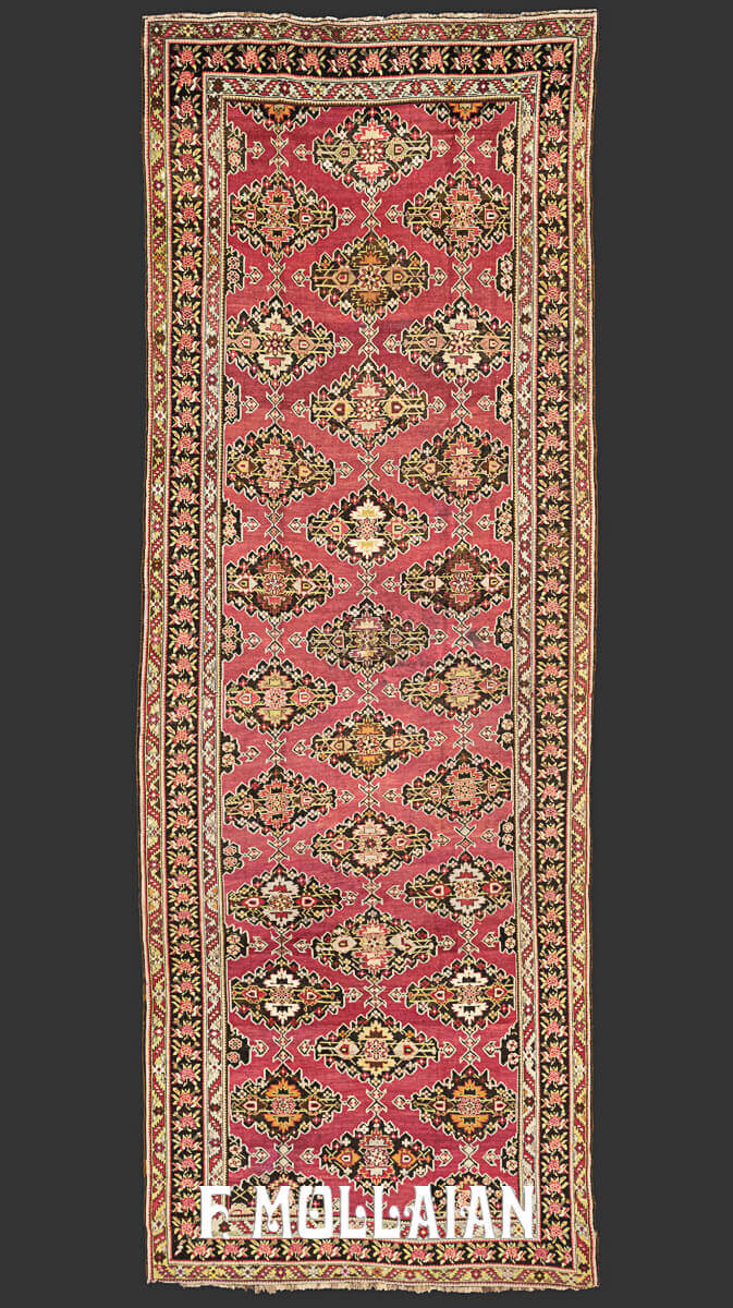 Antique Very Long Karabakh (Qarabağ) Kalle Size All-Over Caucasian Carpet n°:20028823